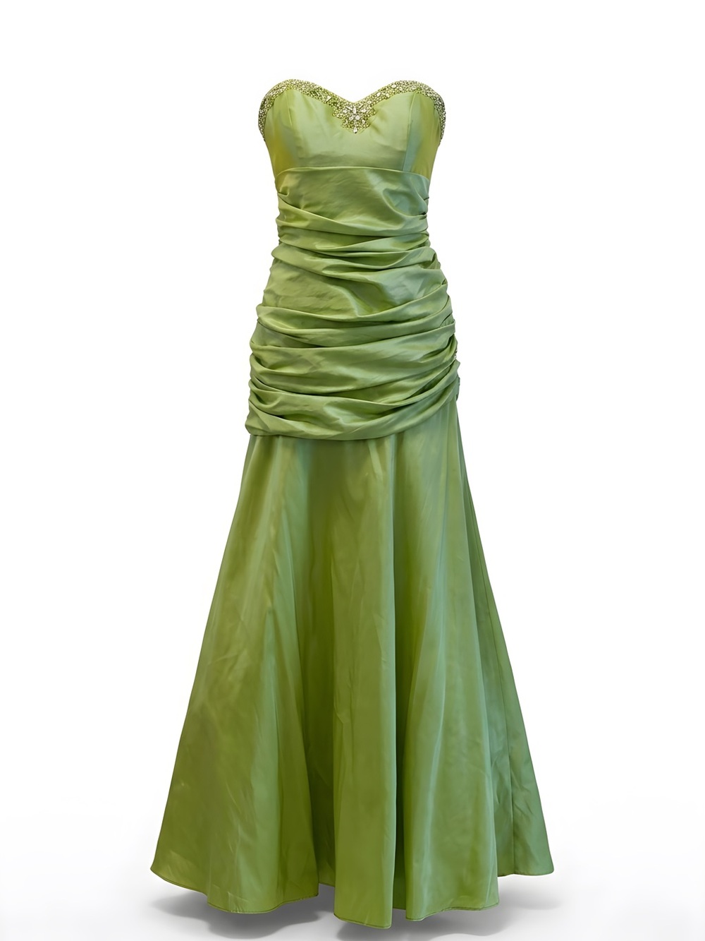 Vintage Designer May Queen Strapless Green Gown